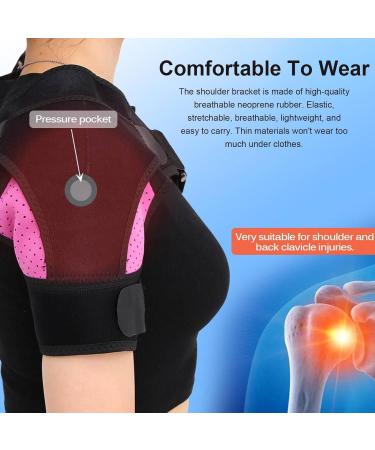 AWAVM Adjustable Shoulder Support Brace for Men and Women - Shoulder Relief Pain, Rotator Cuff Support - Fits Left and Right - Rose - Buy Online on GoSupps.com