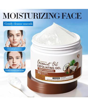 Coconut Oil Exfoliating Gel Moisturizer Face Body Scrub Gel Natural Exfoliator with Deep Cleansing Unclogs Pores Improves Texture Enhances Radiance Nourishes Dry Skin Removes Dead Cells 4.94 oz - Buy Online on GoSupps.com
