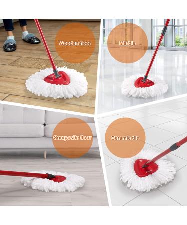 DTOPNIOR 3 Pack Microfiber Spin Mop Head Replacement - Easy Cleaning Refills for Floor Mops - Compatible with EasyWring 1 Tank System - 3 Pack White - Buy Online on GoSupps.com