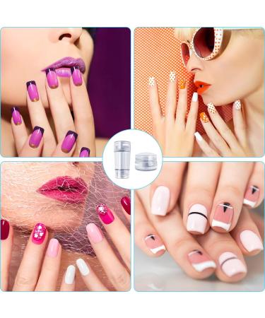 Ruicaifu 2 PCS Clear Silicone Jelly Stamper with 2 PCS Scraper Silicone Nail Art Stamping Stamper Soft Jelly Nail Art Stamper for Manicure Tools Nail Art Design (Two shapes) - Buy Online on GoSupps.com