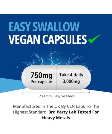 CLN Labs Unflavoured Creatine Monohydrate Capsules - 120 Count | Easy Swallow | Made in UK - Buy Online on GoSupps.com