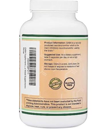 GABA Supplement (300 Capsules 1,000mg per Serving) Promotes Calm Relaxation and Supports Sleep (Vegan Safe Gluten Free Non-GMO)(Gamma Aminobutyric Acid) by Double Wood - Buy Online on GoSupps.com