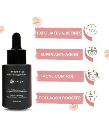 Turbinne Synergy Extra Strength Chemical Peel | 5% Salicylic Acid + AHA | Best Exfoliation & Acne Control | 30 mL / 1 fl. oz - Buy Now - Buy Online on GoSupps.com