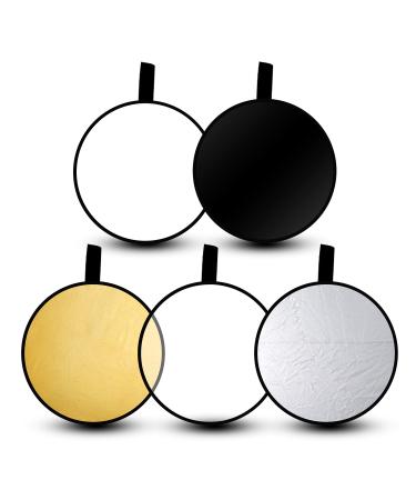 EMART 24 (60cm) Light Reflectors 5 in 1 Photo Collapsible Photography Reflector with Bag - Portable Camera Light Reflector Photography Panel for Studio Video-Translucent, White, Silver,Gold,Black Diameter 24" - Buy Online on GoSupps.com