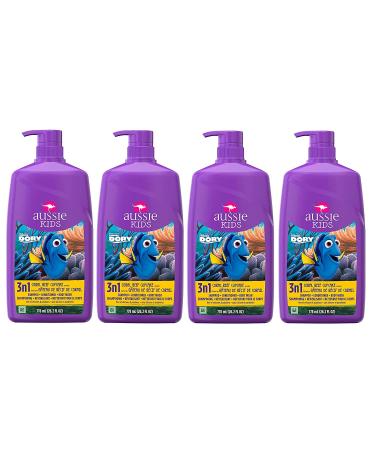 Aussie Kids Coral Reef Cupcake 3 In 1 Shampoo + Conditioner + Body Wash, 778 Milliliters, 4 Pack