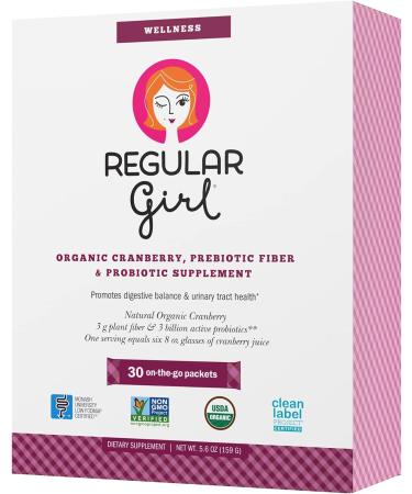 Regular Girl Wellness - Organic Cranberry Prebiotic Fiber & Probiotic Supplement | 30 Servings - Buy Online on GoSupps.com