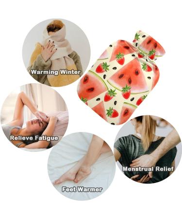 Naanle Watermelon Strawberry Heat Bottle with Cover | 1L Hot Water Bottle for Bed & Pain Relief | Hand & Foot Warmer | Heat & Cold Therapy - Buy Online on GoSupps.com