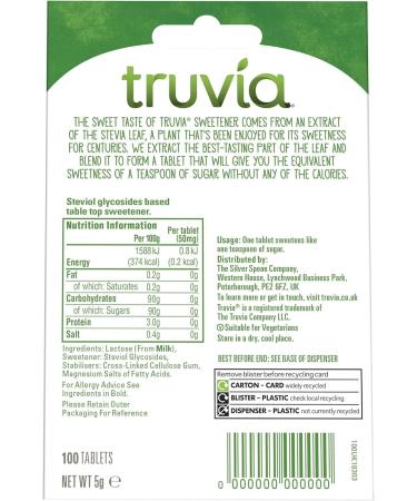 Truvia Stevia Leaf Sweetener Tablets - 2 x 100s Packs - Natural Sweetness Without Calories - Buy Online on GoSupps.com