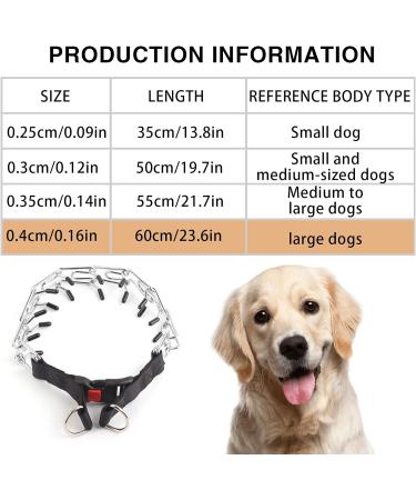Metal Choke Chain for Dog Durable Anti Bark Collars for Pet Dog Training Outdoor Stainless Steel Prong Collar Personalised Dog Chain Collar for Large Medium Dogs (4mm*60cm) - Buy Online on GoSupps.com