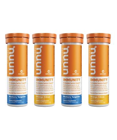 Nuun Immune Support Hydration Supplement - Blueberry Tangerine + Orange Citrus - 4 Tubes (40 Servings)