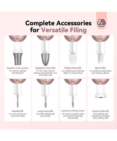 Saviland Pedicure Nail Drill Kit: 5 Speeds Modes Electric Manicure Drill LED Lighting Complete Nail Drill Bits Electric File Nail Art Dead Skin Calluses Nail Art Removal Starter DIY Home Salon-Effect - Buy Online on GoSupps.com