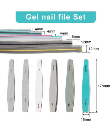 Ahier Nail Files & Buffers Set - 6pcs Washable Emery Boards for Gel Polish Removal - Buy Online on GoSupps.com