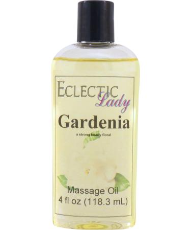 Gardenia Massage Oil 4 oz With Sweet Almond Oil and Jojoba Oil Preservative Free Perfect for Aromatherapy and Relaxation 4 Ounce