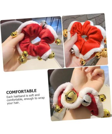 minkissy 1pc Christmas Hair Tie Holiday Scrunchies Holiday Hair Ties Xmas Scrunchies with Bell Xmas Hair Ropes Hair Accessory for Women Hair Accessories Child Printing Decorate Coral Fleece - Buy Online on GoSupps.com