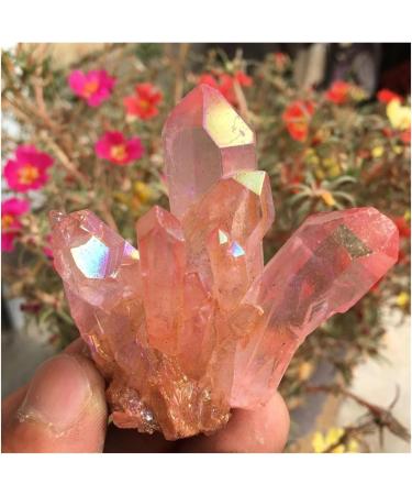 Natural Crystal Rough Beautiful Rose Flame Aura Quartz Crystal Cluster Specimen 60-70G - Buy Online on GoSupps.com
