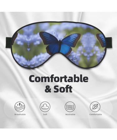 Blue Butterfly Print Eye Mask - Ultra-Soft Light-Blocking for Comfort & Restful Sleep | International Shipping - Buy Online on GoSupps.com