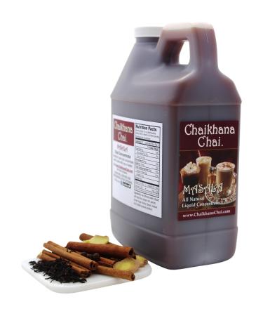 Chaikhana Chai - Spicy Masala Chai Concentrate - Slow Brewed with Organic Black Tea, Ginger and Fresh Crushed Spices - 1/2 Gallon - Makes (40) 8 oz. Drinks