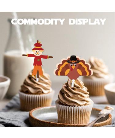 18pcs Glitter Dessert Cupcake Topper Thanksgiving Gratitude Autumn Farm Harvest Corn Turkey Theme Decor for Boys Girls Men Women Happy Birthday Party Decoration Supplies - Buy Online on GoSupps.com