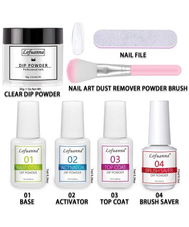 Lofuanna Dip Powder Nail Kit Starter - Clear Nail Dipping Powder Set for French Nail Art Manicure at Home or Salon - No UV/LED Needed - Buy Online on GoSupps.com