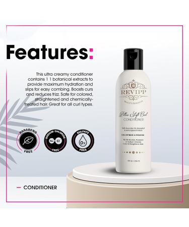 REVIPP Beauty Deep Conditioner for Curly Hair - Hydrating 8oz Conditioner with Avocado Oil & Lemongrass for Dry Damaged Hair - International Shipping Available - Buy Online on GoSupps.com
