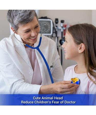 SCIAN Kids Real Working Stethoscope - Professional Quality with 5 Interchangeable Cartoon Heads - Ideal for Doctors, Nurses, Clinicians, and Home Use - Blue Color - Buy Online on GoSupps.com