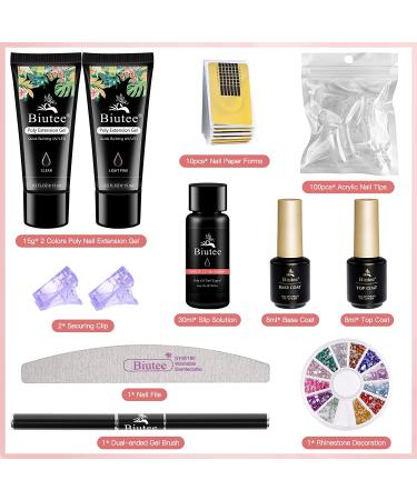 Poly Gel Nail Kit - Crystal Clear Builder Gel for Nail Extensions | DIY Nail Art Set for Beginners - Buy Online on GoSupps.com