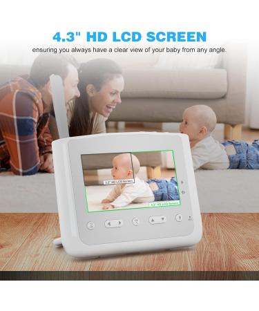 MYPIN 4.3 Full HD Video Baby Monitor with Camera, Night Vision, Temperature Sensor, Two-Way Audio & Lullabies - TYPE-C HS0357 - Buy Online on GoSupps.com