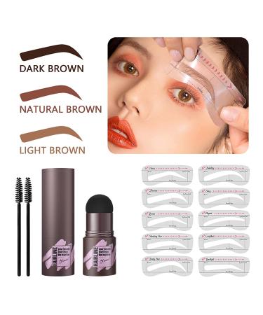 LSxia Brow Stamp and Stencil Kit - Waterproof Eyebrow Powder with 10 Stencils, Light Brown - Perfect for Natural Eye Brow Definition and Shaping - Women's Eye Brown Makeup - Buy Online on GoSupps.com
