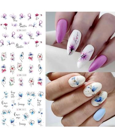 Ruziister 12-Piece Geometry Line Blum-Leaf Nail Art Stickers | Colorful Water Transfer & Graffiti Nail Design Decor - Buy Online on GoSupps.com