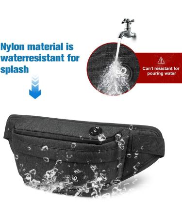 WATERFLY Fanny Pack for Men Women Water Resistant Large Hiking Waist Bag Pack Carrying All Phones for Running Walking Traveling Large Black - Buy Online on GoSupps.com