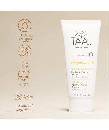 TAAJ ABHYANGA Delhicated hand cream nourishes repairs and soothes hands and nails enriched with greasy repairing and protective active ingredients vegan pack of 3 x 75 ml - Buy Online on GoSupps.com