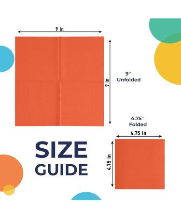 50 Orange Paper Napkins 2 Ply Cocktail Napkins Highly Absorbent Everyday Orange Disposable Paper Orange Cocktail Beverage Napkins Party Napkins Orange Bar Napkins I Bulk Napkins - Exquisite Beverage Napkins Orange - Buy Online on GoSupps.com