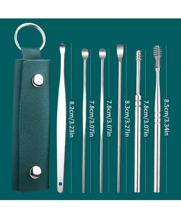 Fublazeze 6 Pcs Ear Wax Removal Kit - Stainless Steel Portable Earwax Cleaner Set w/ Keychain - Spiral & Spring Ear Spoons included for Ear Cleaning Tool Set - Buy Online on GoSupps.com