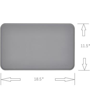 Amazon Basics Silicone Waterproof Pet Food Mat - 47 x 29 cm Grey - Buy Online on GoSupps.com