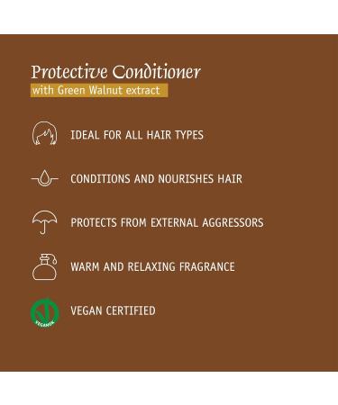 Prija Protective Hair Conditioner with Green Walnut Extract - Vegan Dermatologically Tested Eco-Friendly (12.84 fl oz) - Ideal for All Hair Types - Buy Internationally - Buy Online on GoSupps.com