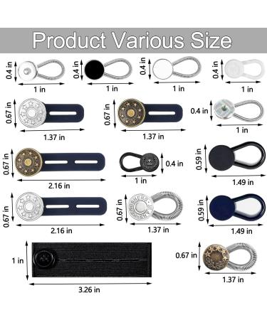 24 Pcs Flexible Adjustable Waist Extender & Collar Extender Set - Invisible No-Sew Buttons for Pants, Jeans, Skirts - Clothing Supplies for Women and Men - Buy Online on GoSupps.com