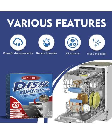 Dishwasher Cleaner Tablets | Dishwasher Tablets | Set of 24 Washing Machine and Dishwasher Cleaning Tablets Dishwasher Detergent Removes Limescale Build Up Hard Water Stains Grease and Odor - Buy Online on GoSupps.com