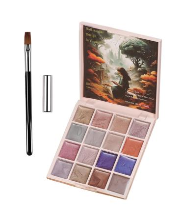 Cat-eye Gel Nail Palette - 16 Colors of Gel Paint Design Kit | Magnetic Solid Pot for Nail Coating Women's Manicure for Artistic Style