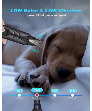 Justchee Dog Nail Grinder 2-Speed Electric Rechargeable Pet Nail Trimmer with Light 3 Ports Dog Nail Grinder Quiet Claw Grooming for Dog | Cat Low Noise and More Powerful Pet Nail Grinder (Black) - Buy Online on GoSupps.com