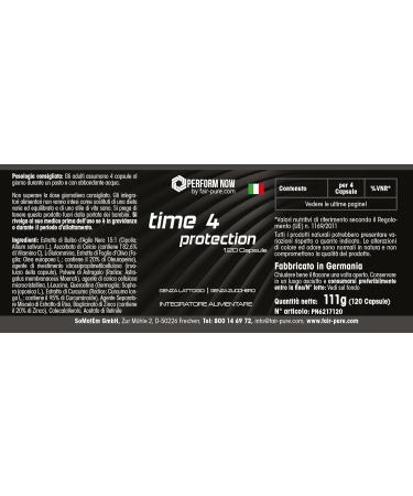 time 4 protection - avec vitamines A C D zinc glutamine ail noir astragale extrait de curcuma et bien plus - 120 g lules - hautement dos es - qualit allemande | PERFORM NOW by fair&pure  - Buy Online on GoSupps.com