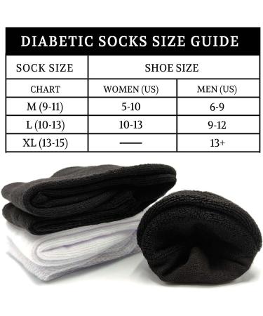 LIN PERFORMANCE Diabetic & Circulatory Non Binding Crew Socks for Men 4 Pairs, Size 10-13 Black - Buy Online on GoSupps.com