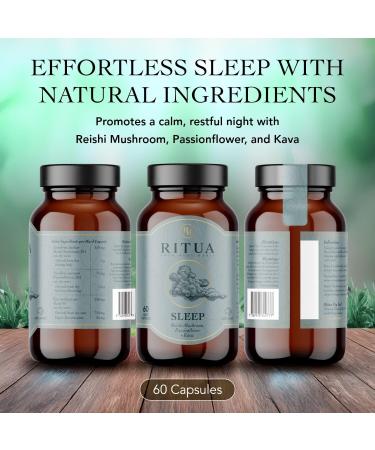 RITUA Wellness Natural Sleep Supplement Deep Sleep Aid Mushroom Supplement with Kava Powder Reishi Mushroom and Passionflower Extracts Alternate to Sleep Gummies Promotes Relaxation 60 Capsules - Buy Online on GoSupps.com