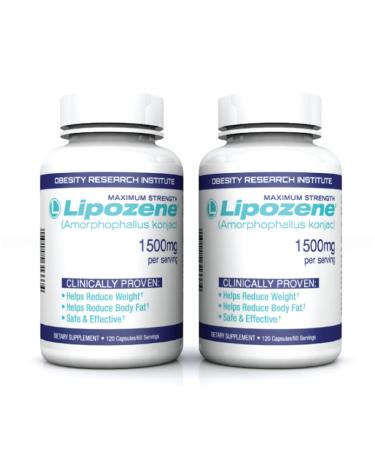 Lipozene Weight Loss Pills (2 Bottles with 120 Capsules in Total Mega Bottle Bundle)