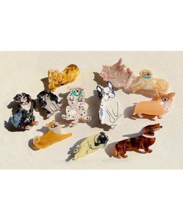 French Bulldog Acetate Hair Clips - Small Claw Clips for Girls and Women - Buy Online on GoSupps.com