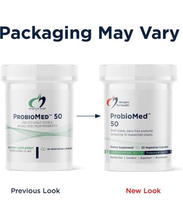 Designs for Health ProbioMed 50 - Probiotics for Digestive Health - 10 Strains with Lactobacillus acidophilus Probiotic + Lactobacillus rhamnosus - Gut Health + Immune Support Supplement (30 Caps) - Buy Online on GoSupps.com