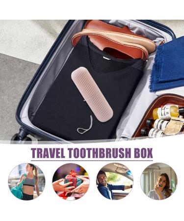 Travel Toothbrush Case - Dustproof Toothbrush Cup & Toothpaste Set for On-the-Go - Perfect for Camping & Business Trips - Pink - Buy Online on GoSupps.com
