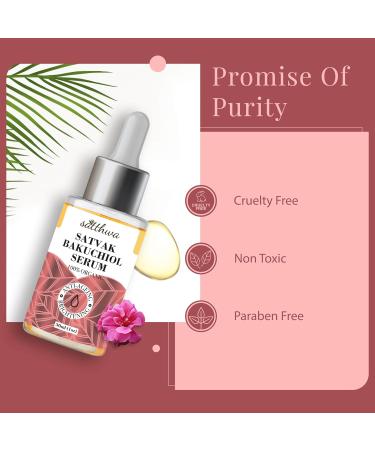 Buy Satthwa Organic Bakuchiol Face Serum - Vegan Anti-Aging & Anti-Wrinkle Serum with Vitamin C & Ashwagandha - 1oz/30ml - International Shipping - Buy Online on GoSupps.com
