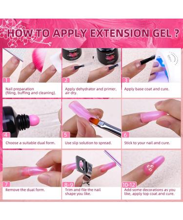 Buy Gelnail Starter Set - 48W Lamp 8 Colors Poly Gel UV Nail Polish Tips & Accessories for DIY Red Gel Nails - Buy Online on GoSupps.com