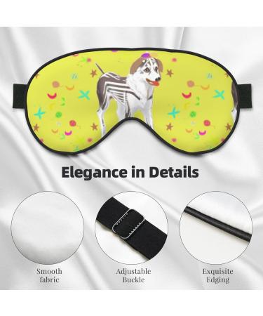 Cartoon Dog Eye Mask - Grey & White Unisex Adjustable Sleep Mask for Travel Yoga Office Naps - International Shipping Available - Buy Online on GoSupps.com