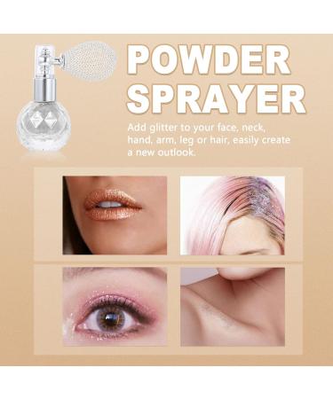 Lurrose Glitter Powder Spray - Shimmering Highlighter for Hair, Face, Body & Nails - Silver Sparkle Makeup Spray - 7cm*5.5cm*3cm - Buy Online on GoSupps.com